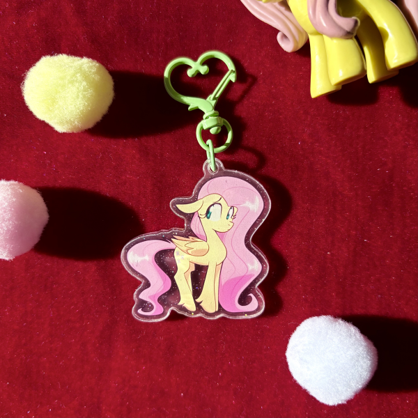˚｡⋆ Fluttershy - Glitter Keychain - My Little Pony ⋆⭒˚