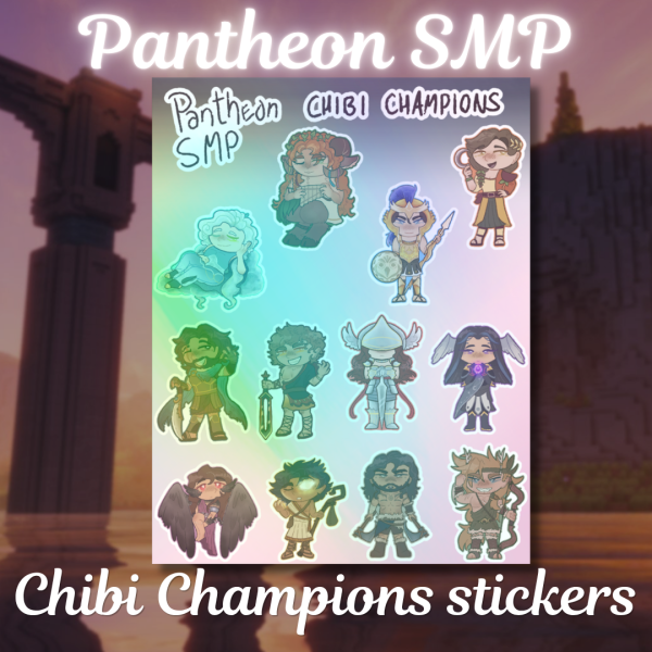 Pantheon Chibi Champions sticker sheet