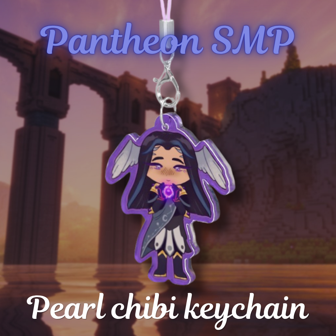 Pantheon SMP Pearl chibi keychain