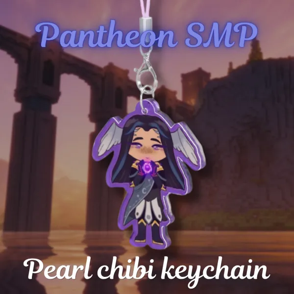 Pantheon SMP Pearl chibi keychain