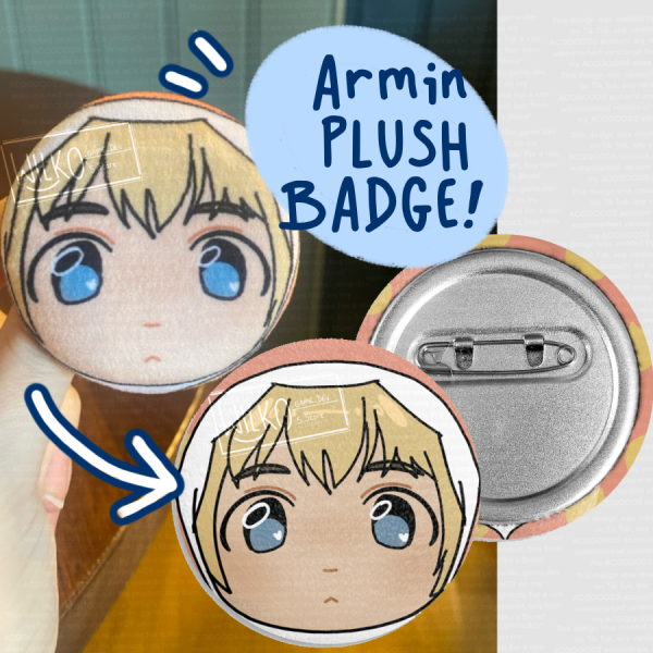 Armin Arlert Attack on Titan Junior High Plush Badge!