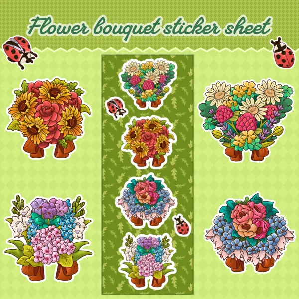 Flower Bouquet - Sticker Sheet