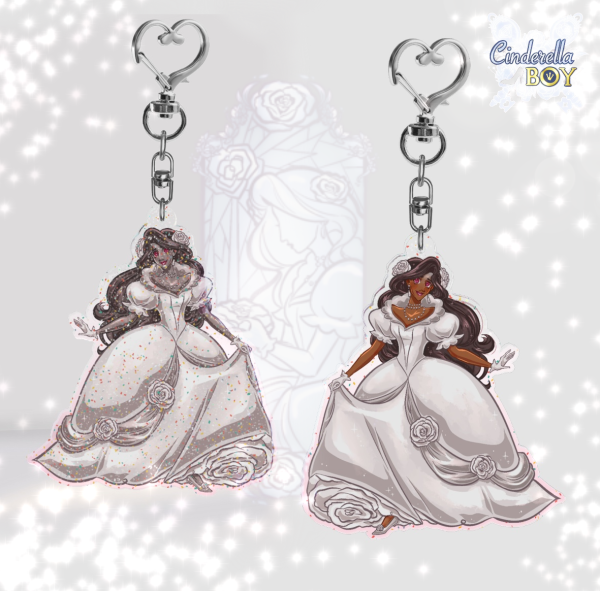 Little Silver, Cinderella Boy Glitter Keychain