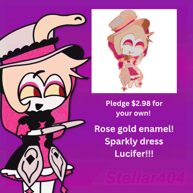 Sparkly Dress Lucifer Enamel Pin