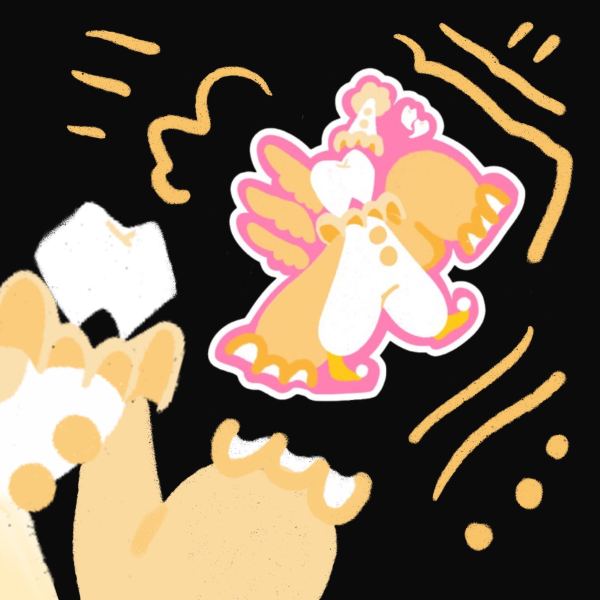 Angelic tooth clown soft touch Die Cut Stickers