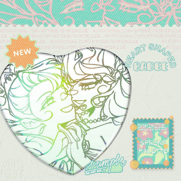 Diakko Day ☾ Rainbow Heart Shaped Badge
