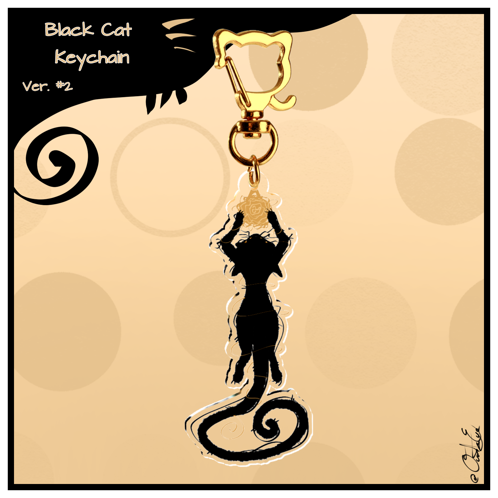 Kitty Cats - Black. Ver. #2 Keychain