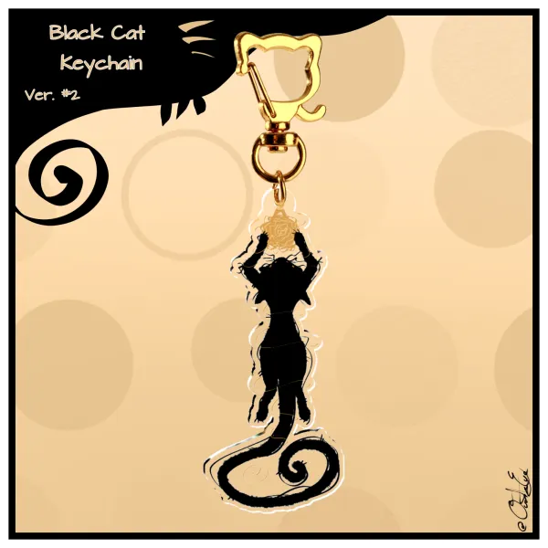 Kitty Cats - Black. Ver. #2 Keychain