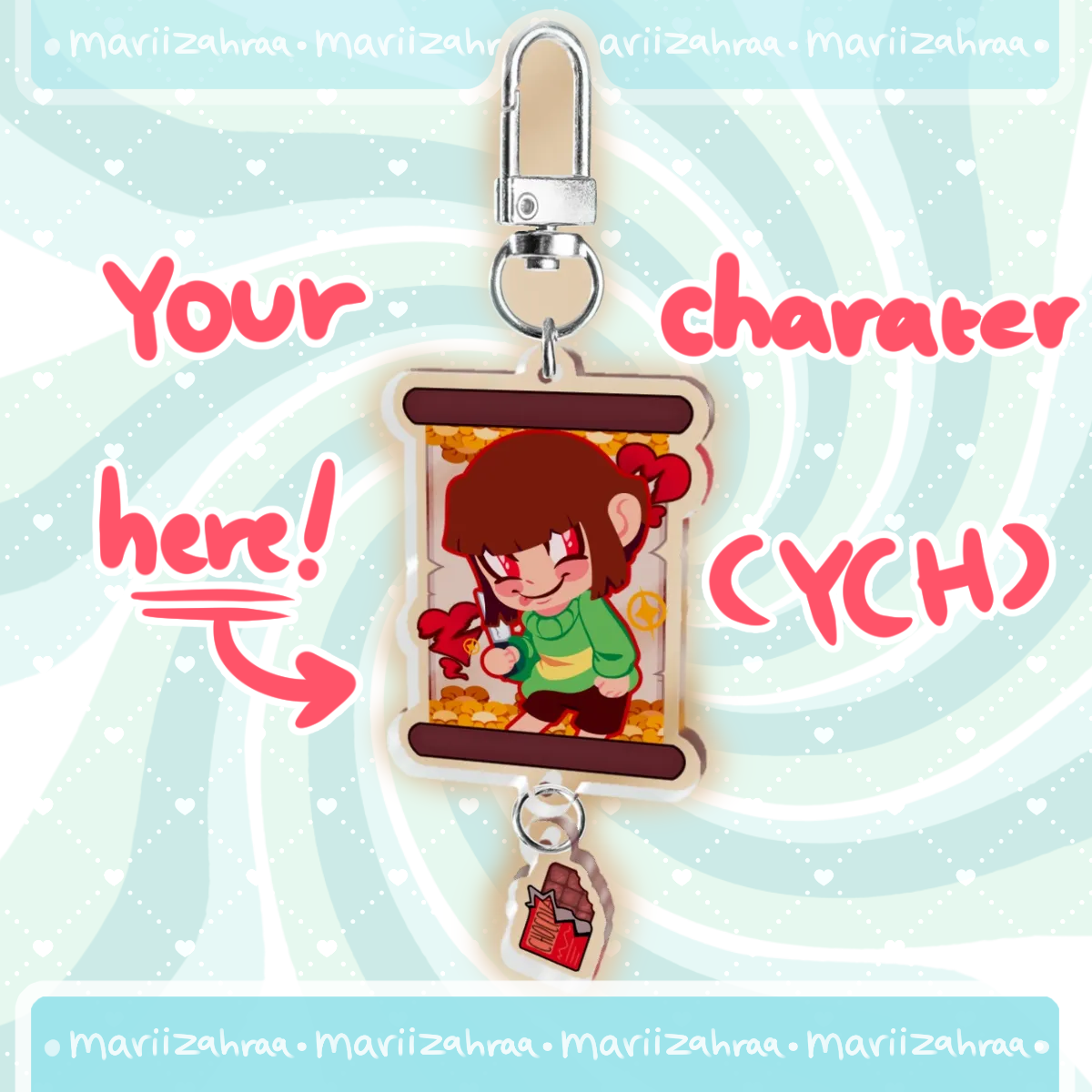 YCH Scroll Connection Acrylic Keychain
