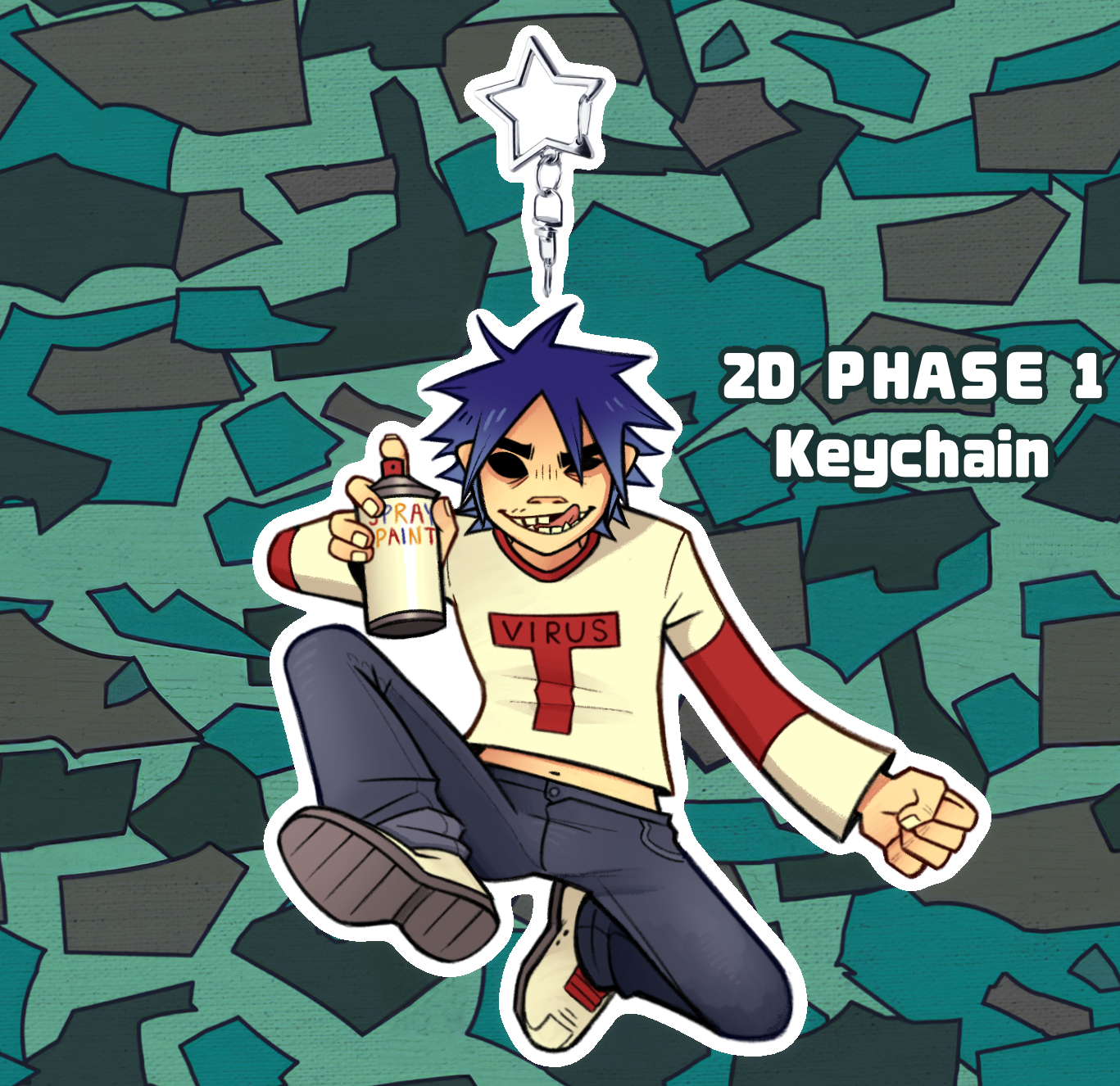 2-D (Gorillaz) Acrylic Keychain
