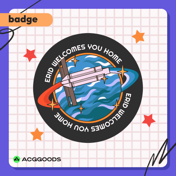 Welcome to Erid Round Glitter Badge