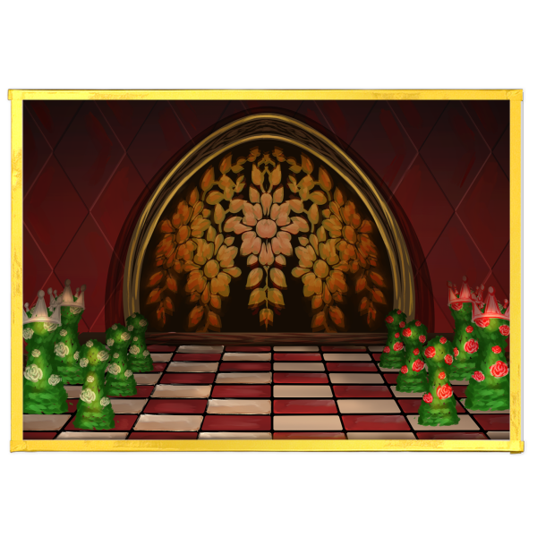 Wonderland chess Art Board with Gold-edge