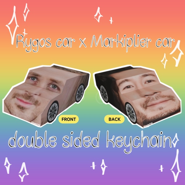 Ryan Gosling x Mark Fischbach cars double sided keychain