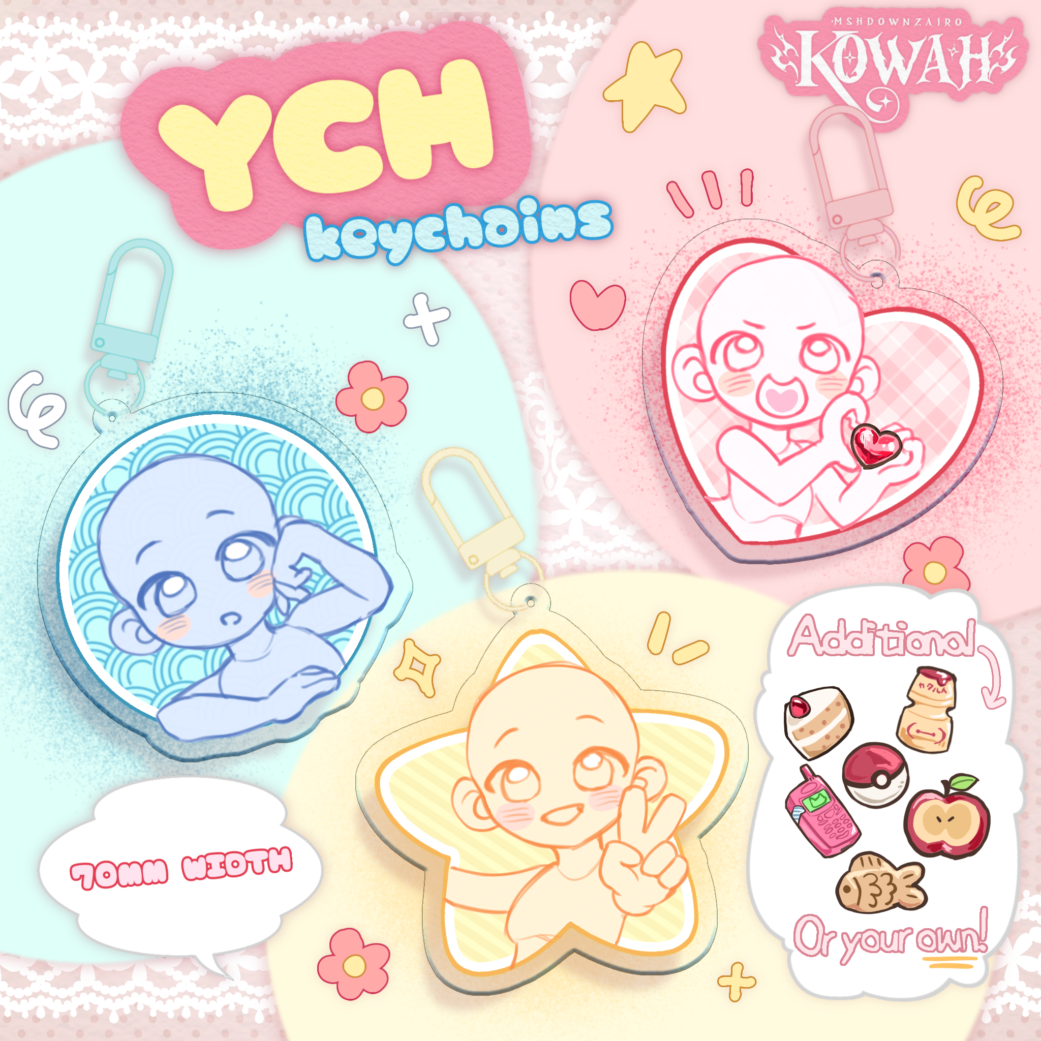 YCH Round Edge Keychains with your Favourite Shape!