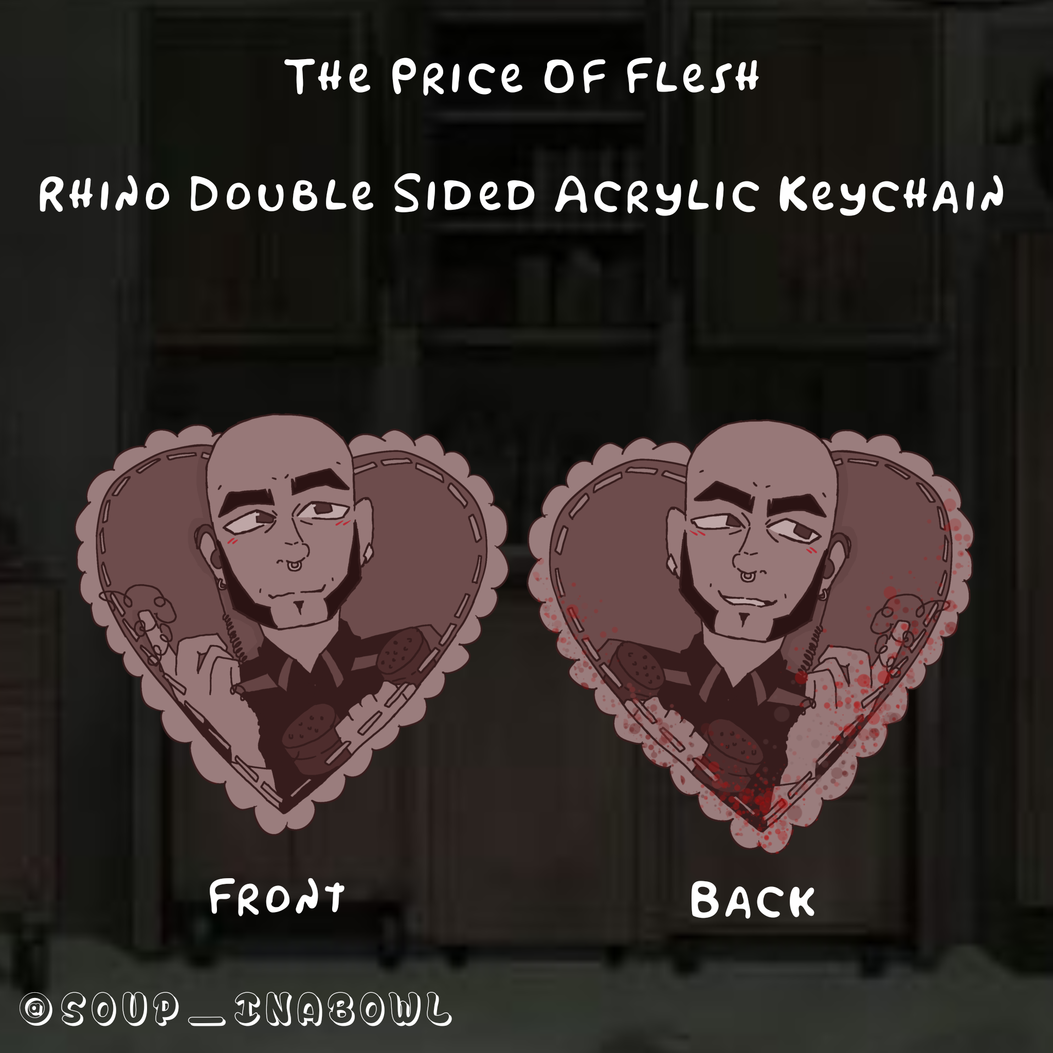 (TPoF) Rhino Double Sided Full Bleed Acrylic Keychain