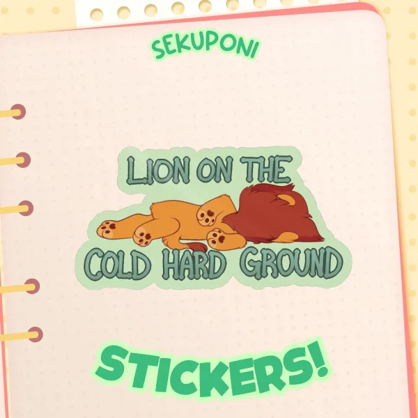 Lion on the ground Sticker