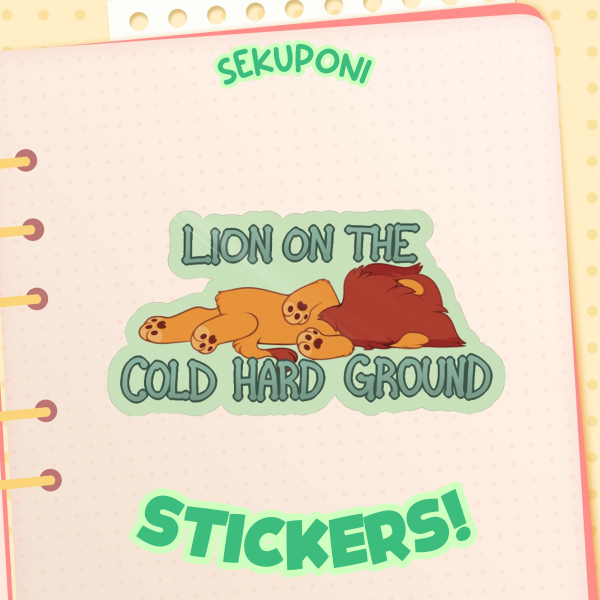 Lion on the ground Sticker