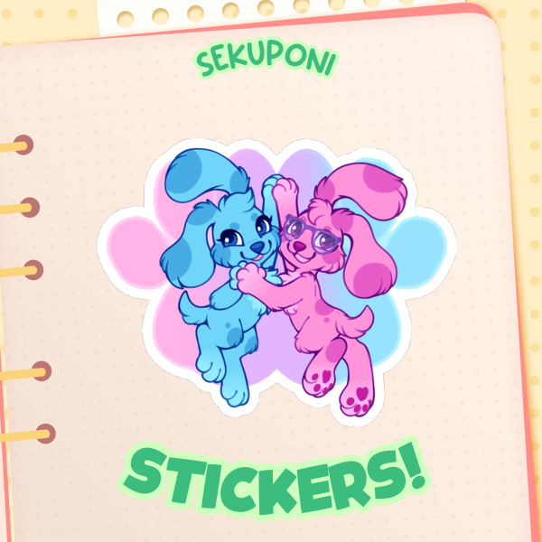 Blue & Pink Paws! Sticker