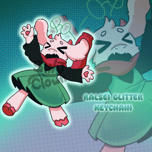 ✨ Ralsei Glitter Keychain 🧣