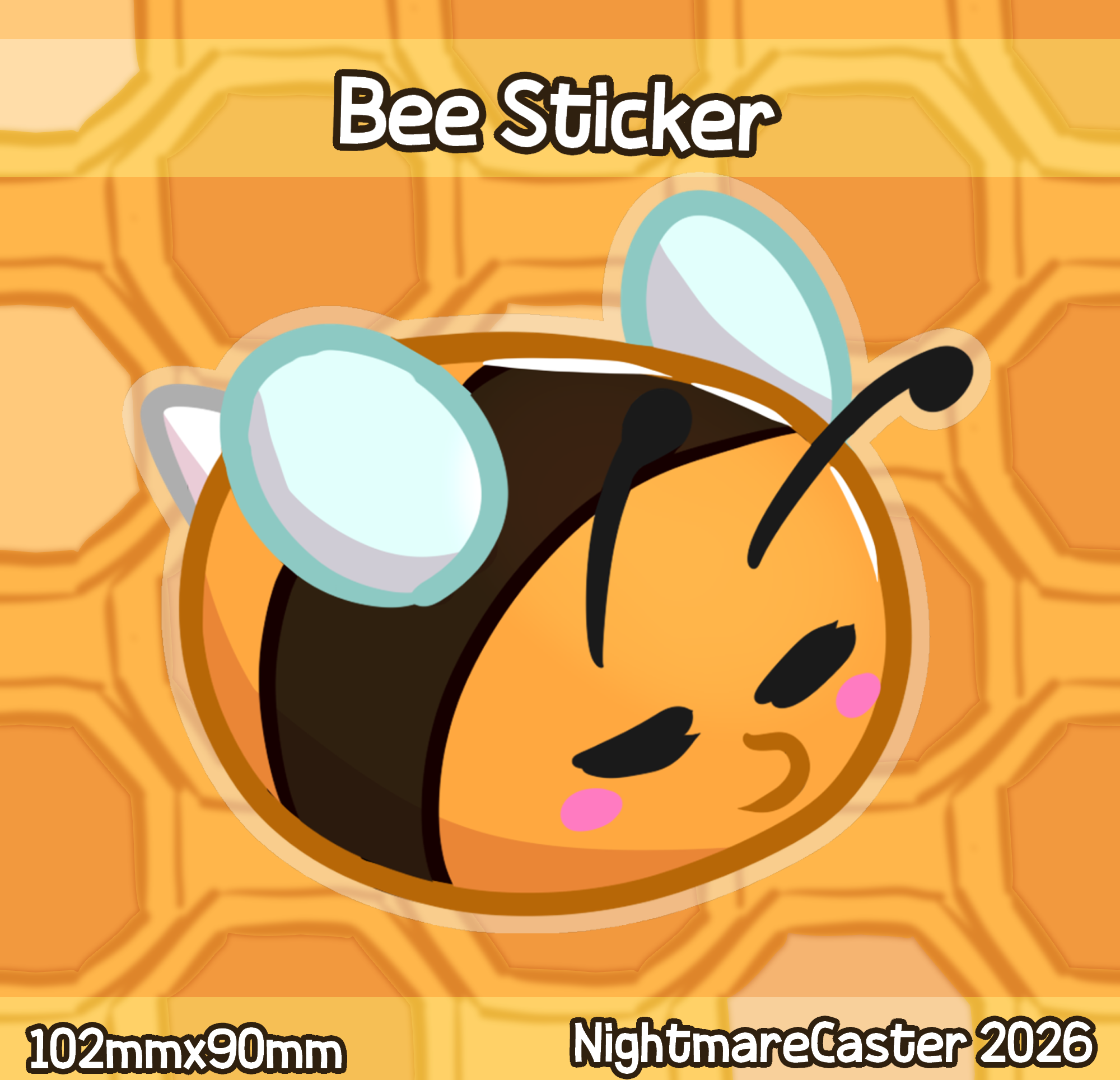 Bee Vinyl Sticker 3
