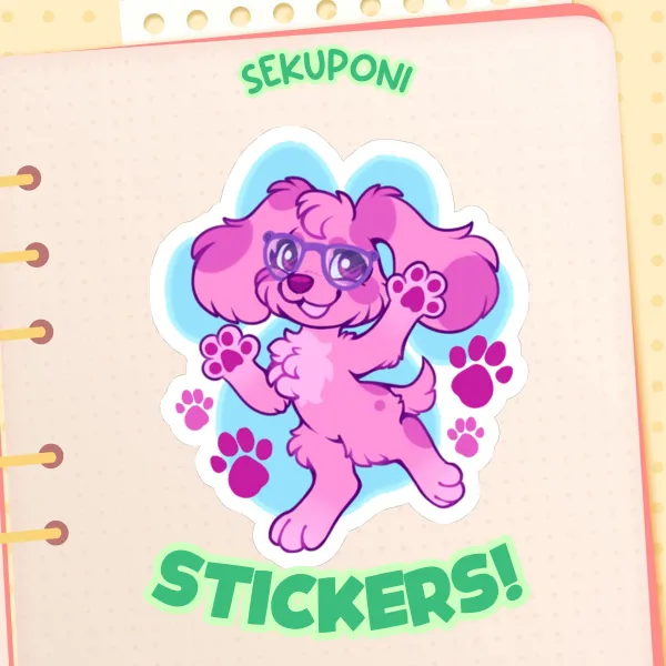 Magenta Paws! Sticker