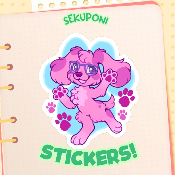Magenta Paws! Sticker