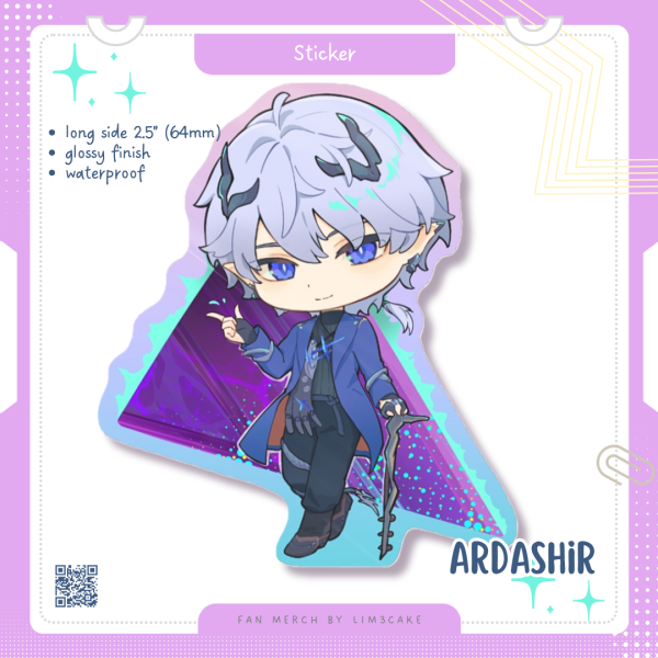 Ardashir Colored Edge Die Cut Sticker