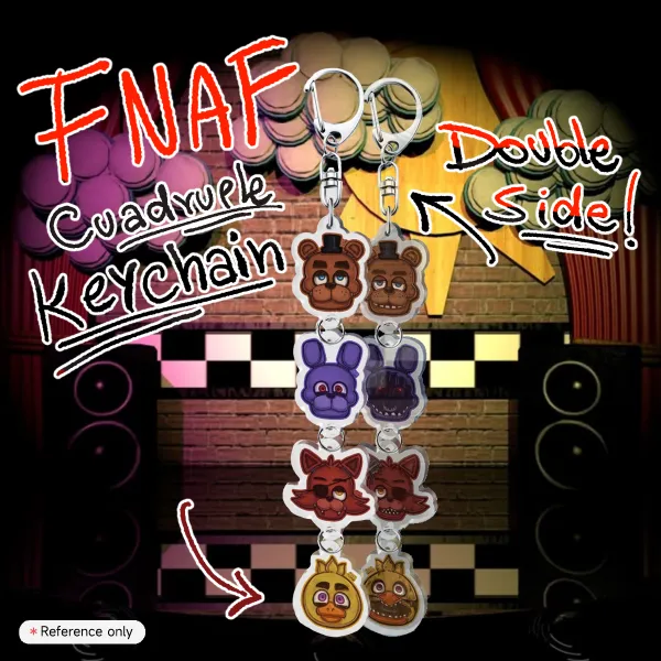 Cuadruple connection FNAF keychain