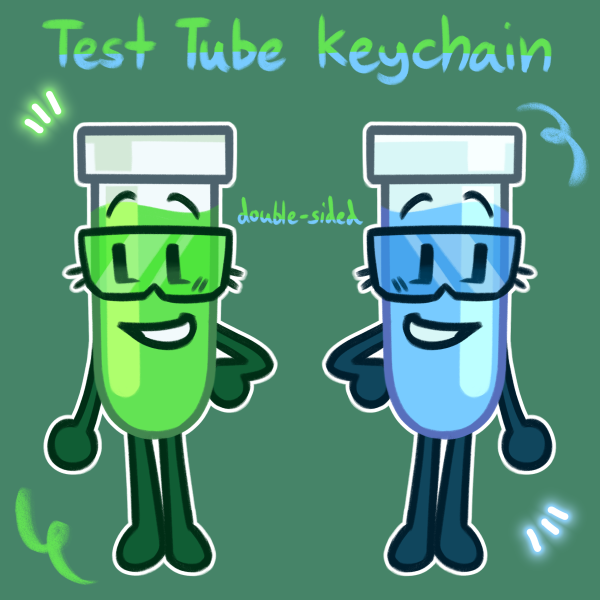 Test Tube and Blue Test Tube // Inanimate Insanity Acrylic Keychain (Double-sided)