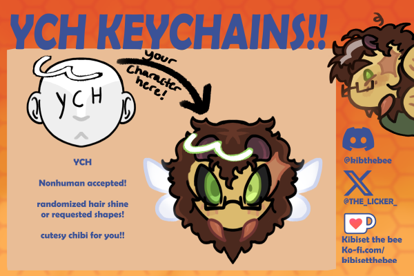 Custom chibi YCH keychain!!