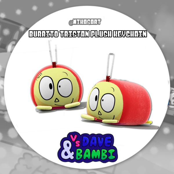 Tristan Burrito Plush Keychain (Dave and bambi)
