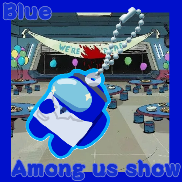 Blue among us show keychain