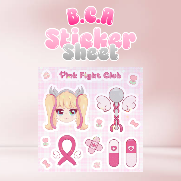 Breast Cancer Awareness Coated Paper Stickers Sheet
