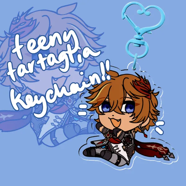 [Genshin Impact] tiny tartaglia - Clear Acrylic Keychain