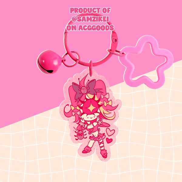 Niffty Hazbin Gyaru Glitter Keychain