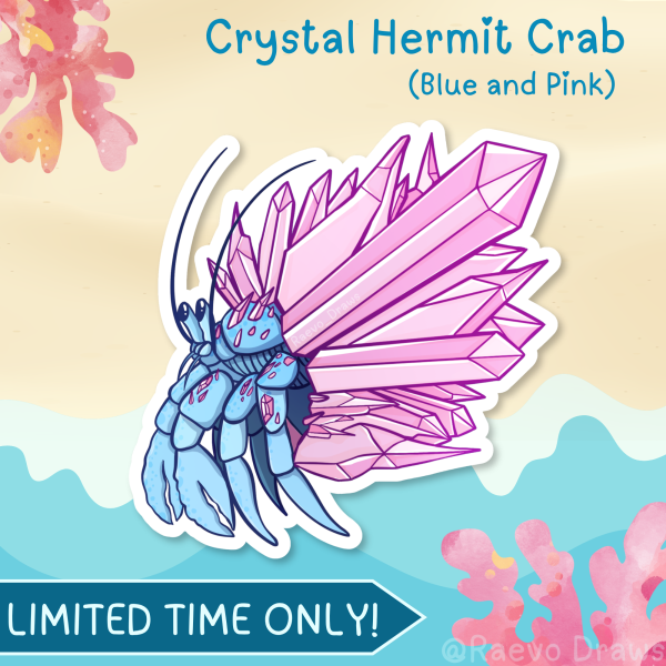 Crystal Hermit Crab - Blue Pink