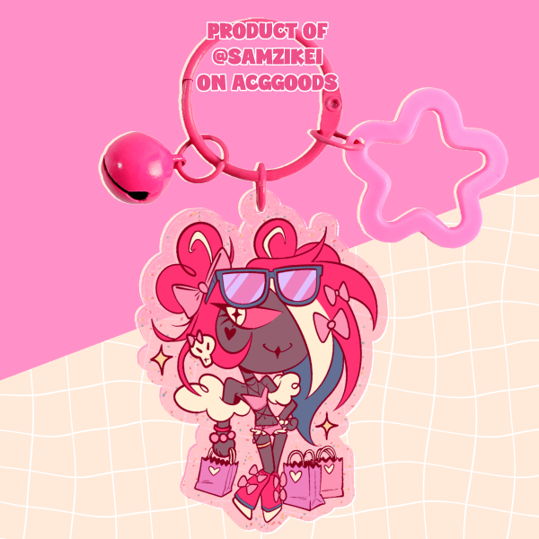 Velvette Hazbin Gyaru Glitter Keychain