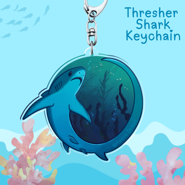 Thresher Shark Stained Glass Keychain