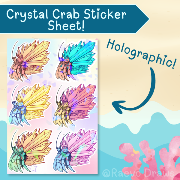 Crystal Hermit Crab - Sticker Sheet