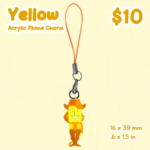 Deltarune Yellow Acrylic Phone Charm