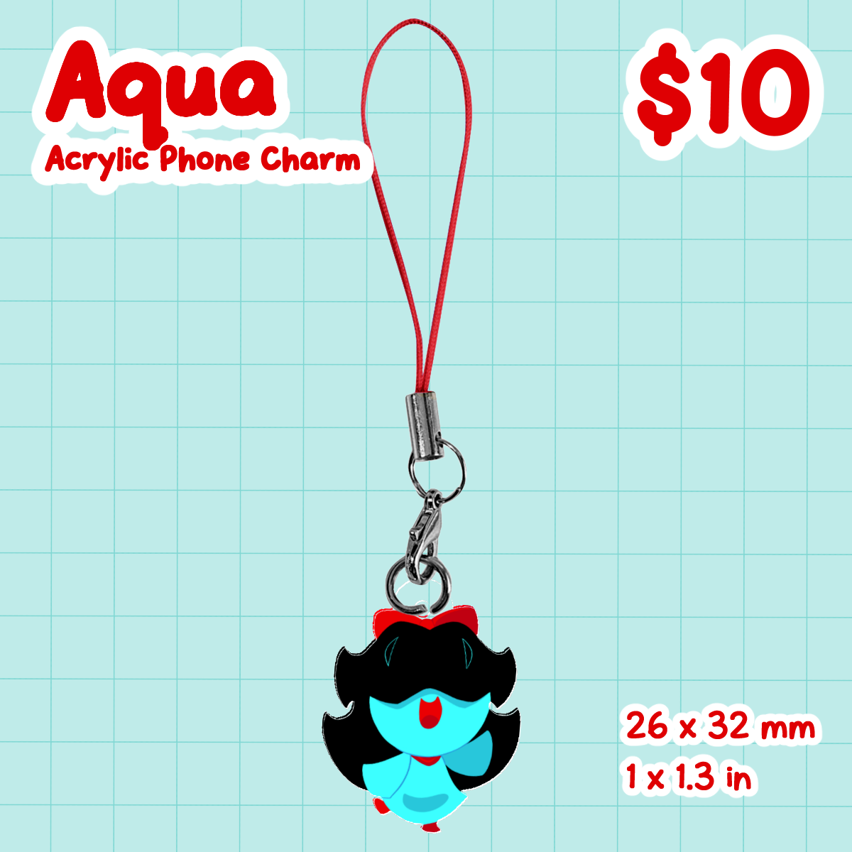 Deltarune Aqua Acrylic Phone Charm