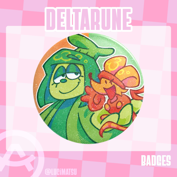 Green & Orange glittery badge [Deltarune]