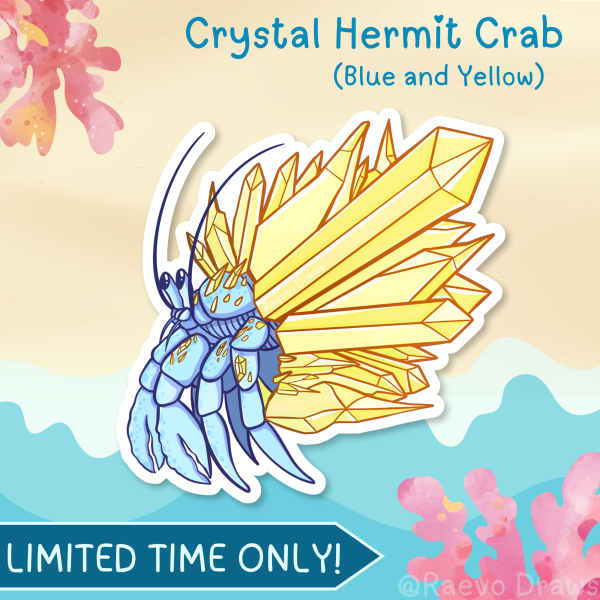 Crystal Hermit Crab - Blue Yellow