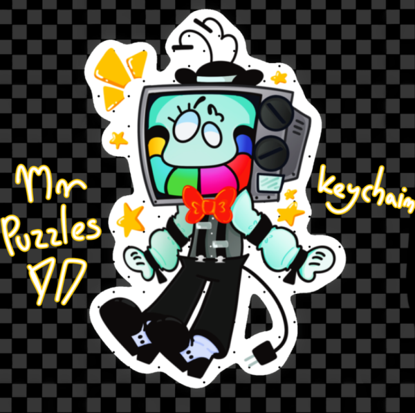 Glitter Acrylic mr puzzles Keychains