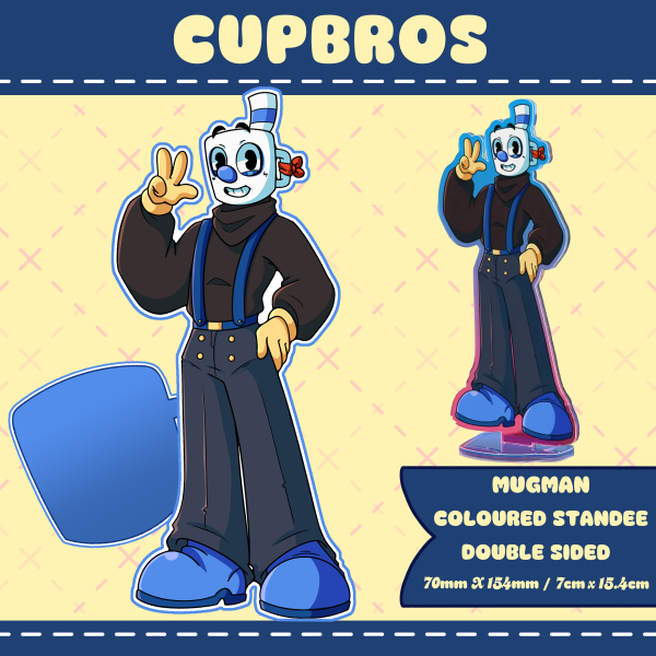 Mugman │ Coloured Edge Acrylic Standees