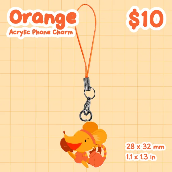 Deltarune Orange Acrylic Phone Charm