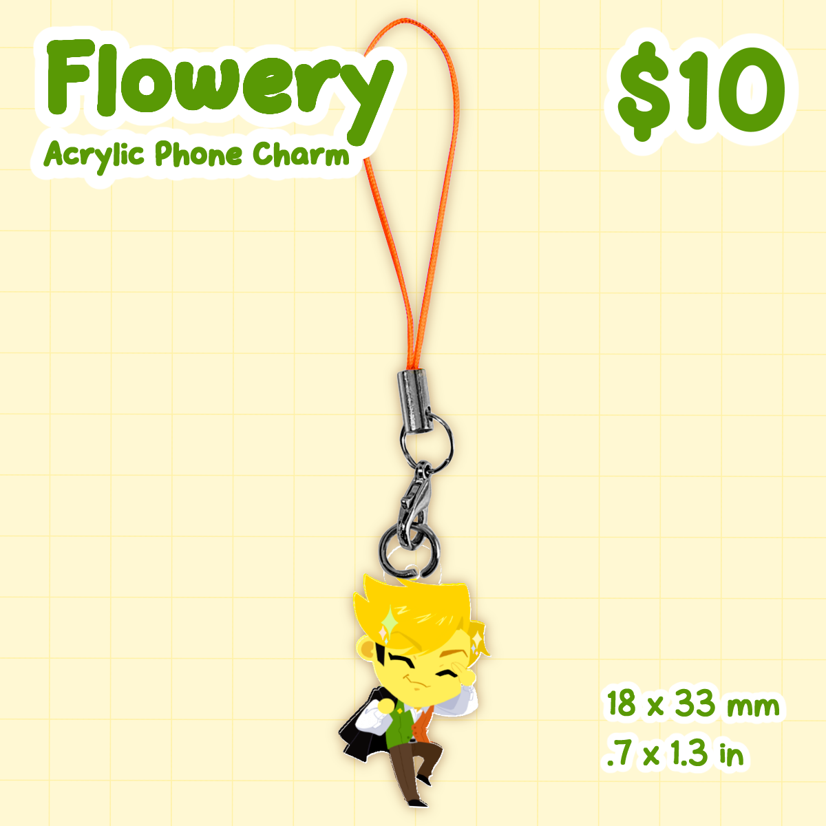 Deltarune Flowery Acrylic Phone Charm