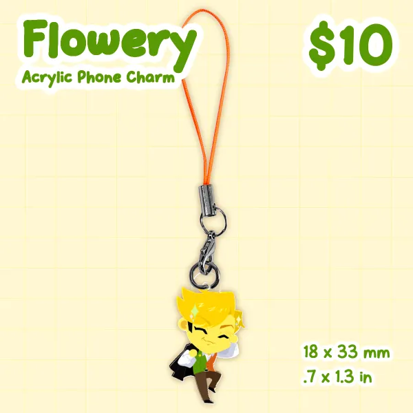 Deltarune Flowery Acrylic Phone Charm