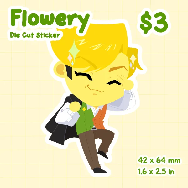 Deltarune Flowery Die Cut Sticker