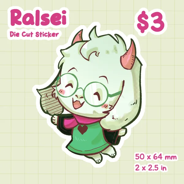 Deltarune Ralsei Die Cut Sticker
